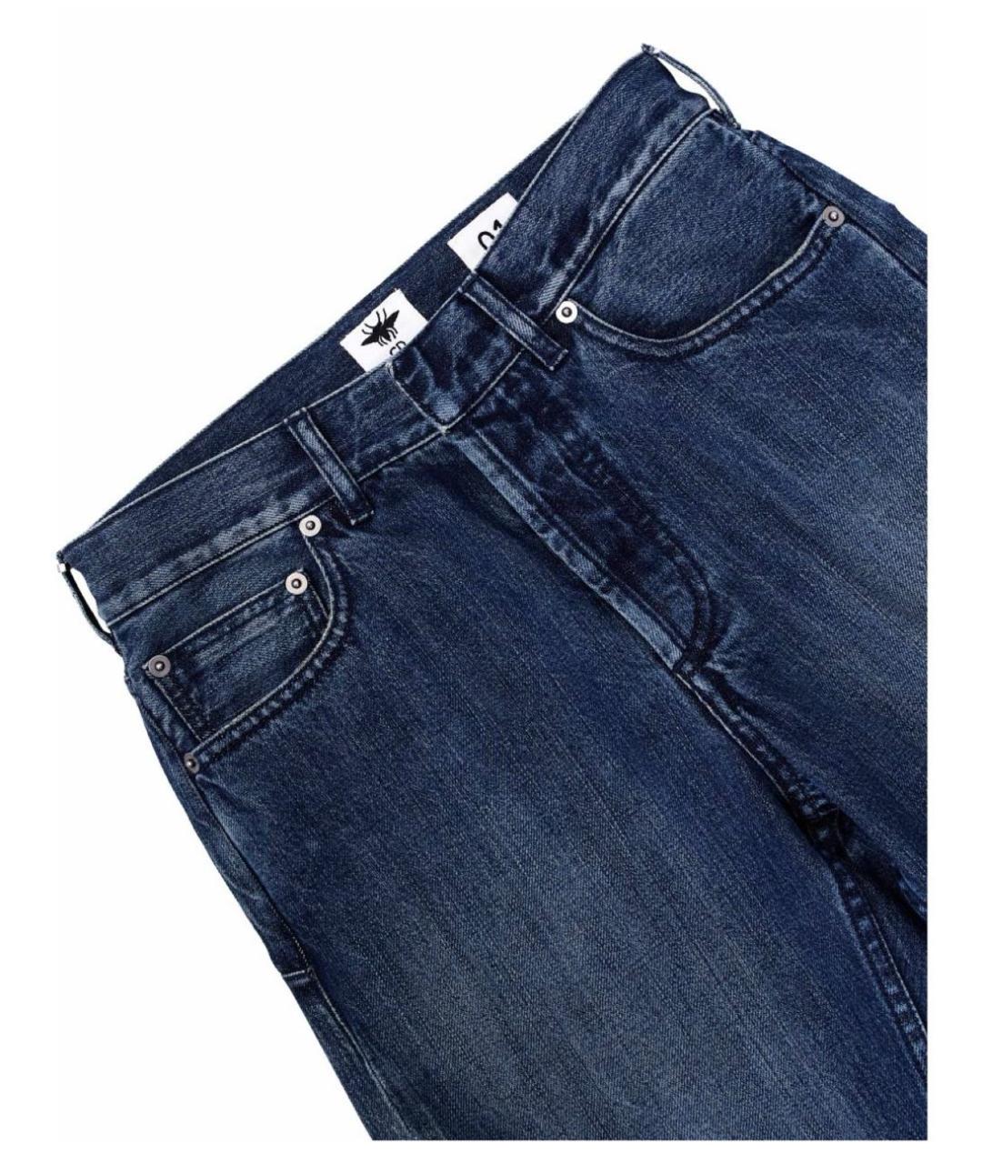 CHRISTIAN DIOR Темно-синие хлопковые прямые джинсы, фото 3