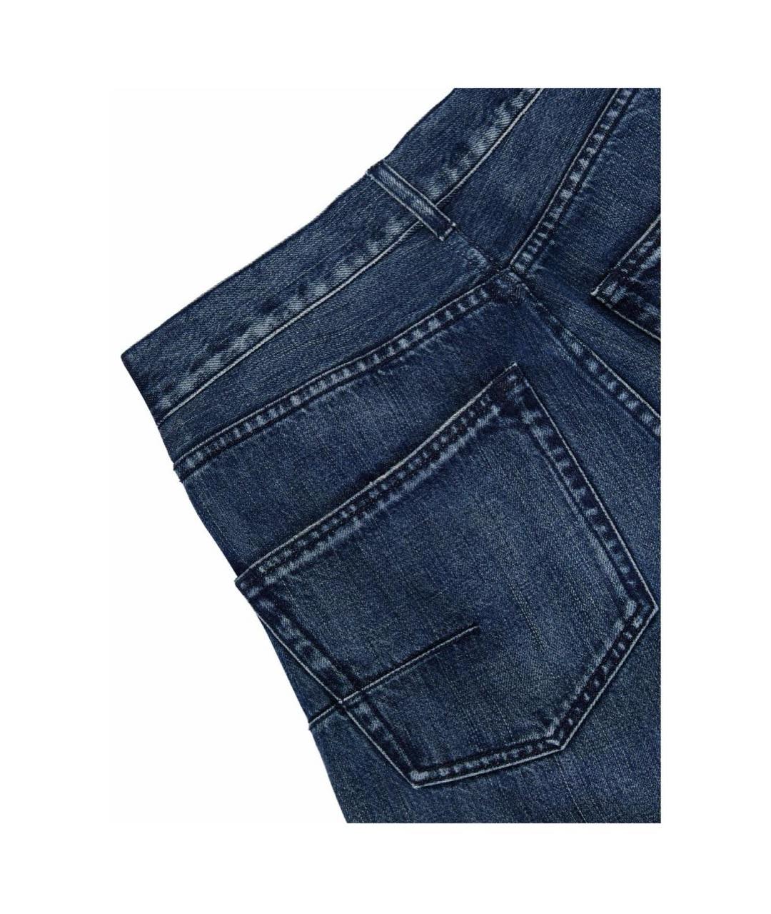 CHRISTIAN DIOR Темно-синие хлопковые прямые джинсы, фото 4