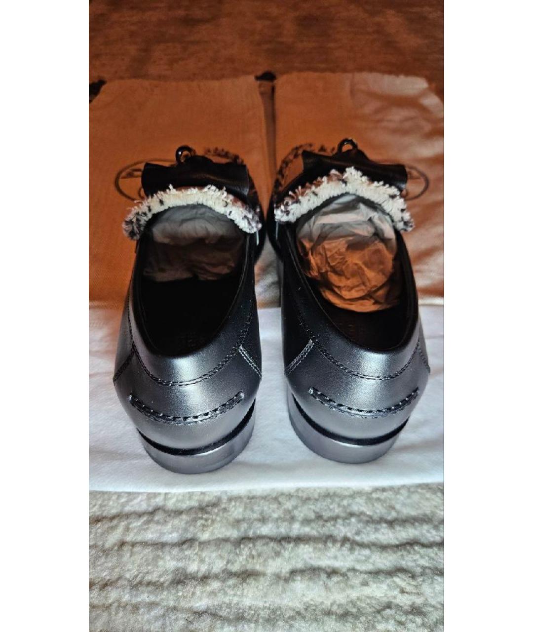 HERMES Черные кожаные лоферы, фото 4