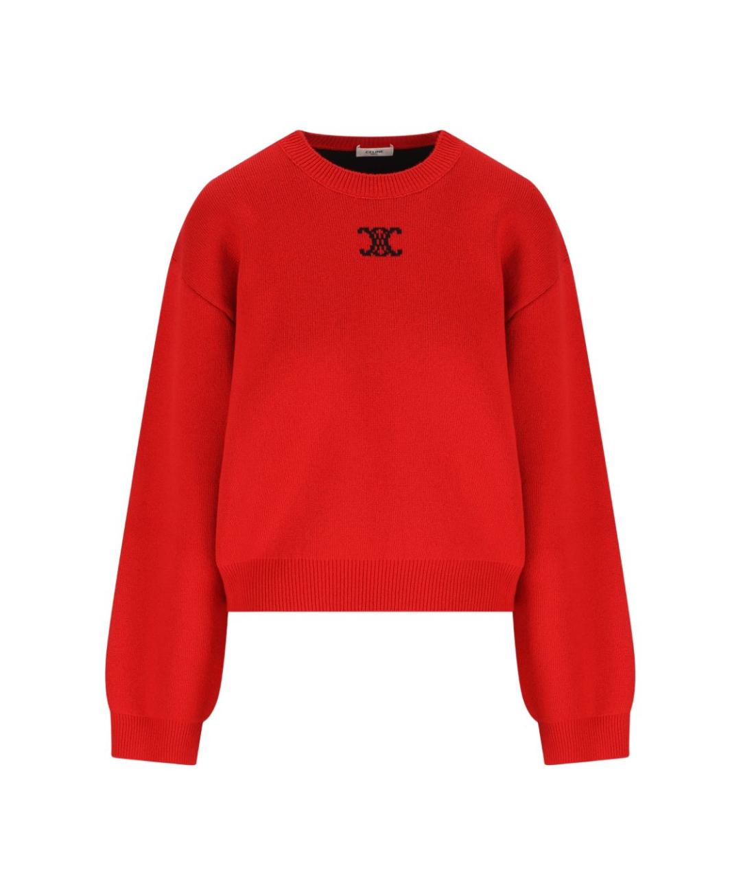 CELINE Красный кашемировый джемпер / свитер, фото 1