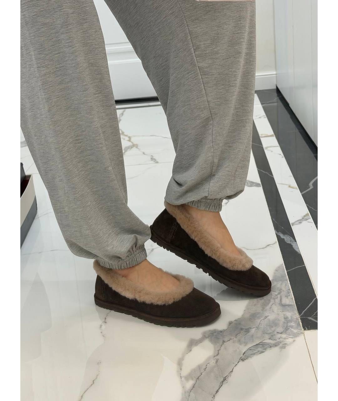 UGG AUSTRALIA Коричневые замшевые лоферы, фото 5