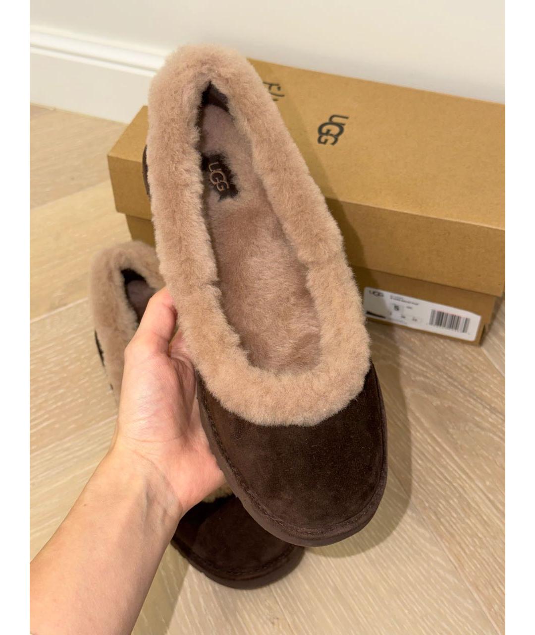 UGG AUSTRALIA Коричневые замшевые лоферы, фото 6