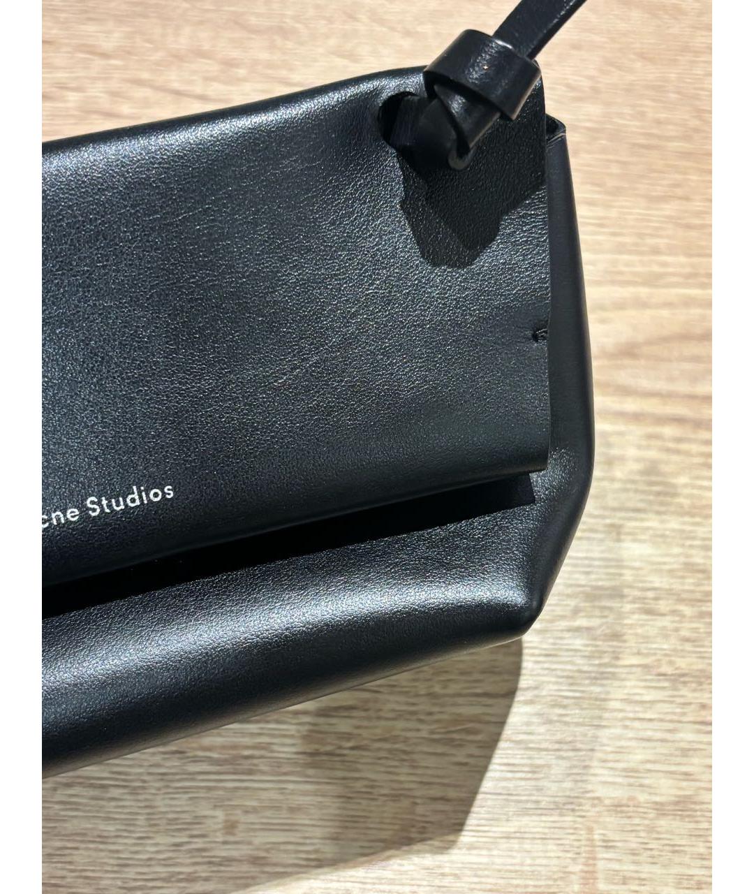 ACNE STUDIOS Черная кожаная сумка через плечо, фото 4