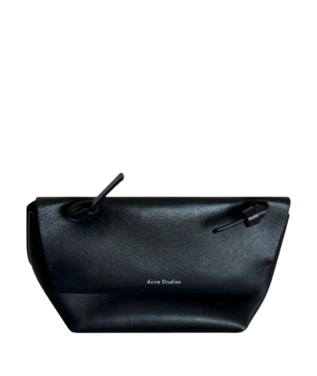 ACNE STUDIOS Черная кожаная сумка через плечо, фото 1