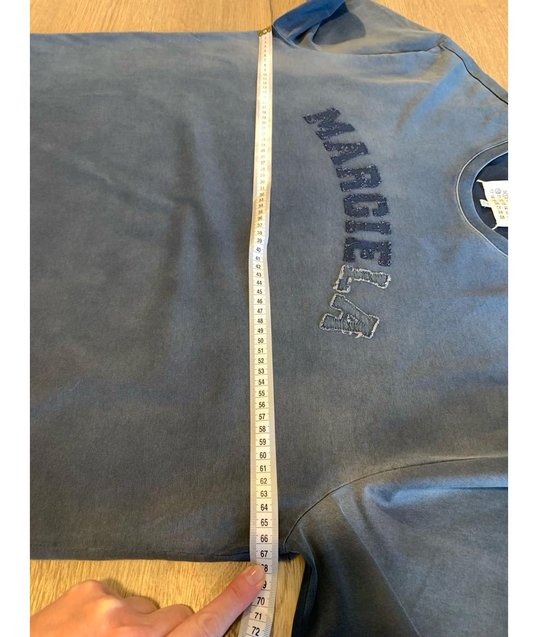 MAISON MARGIELA Синяя хлопковая футболка, фото 6