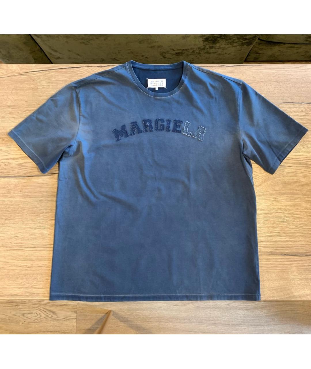 MAISON MARGIELA Синяя хлопковая футболка, фото 9