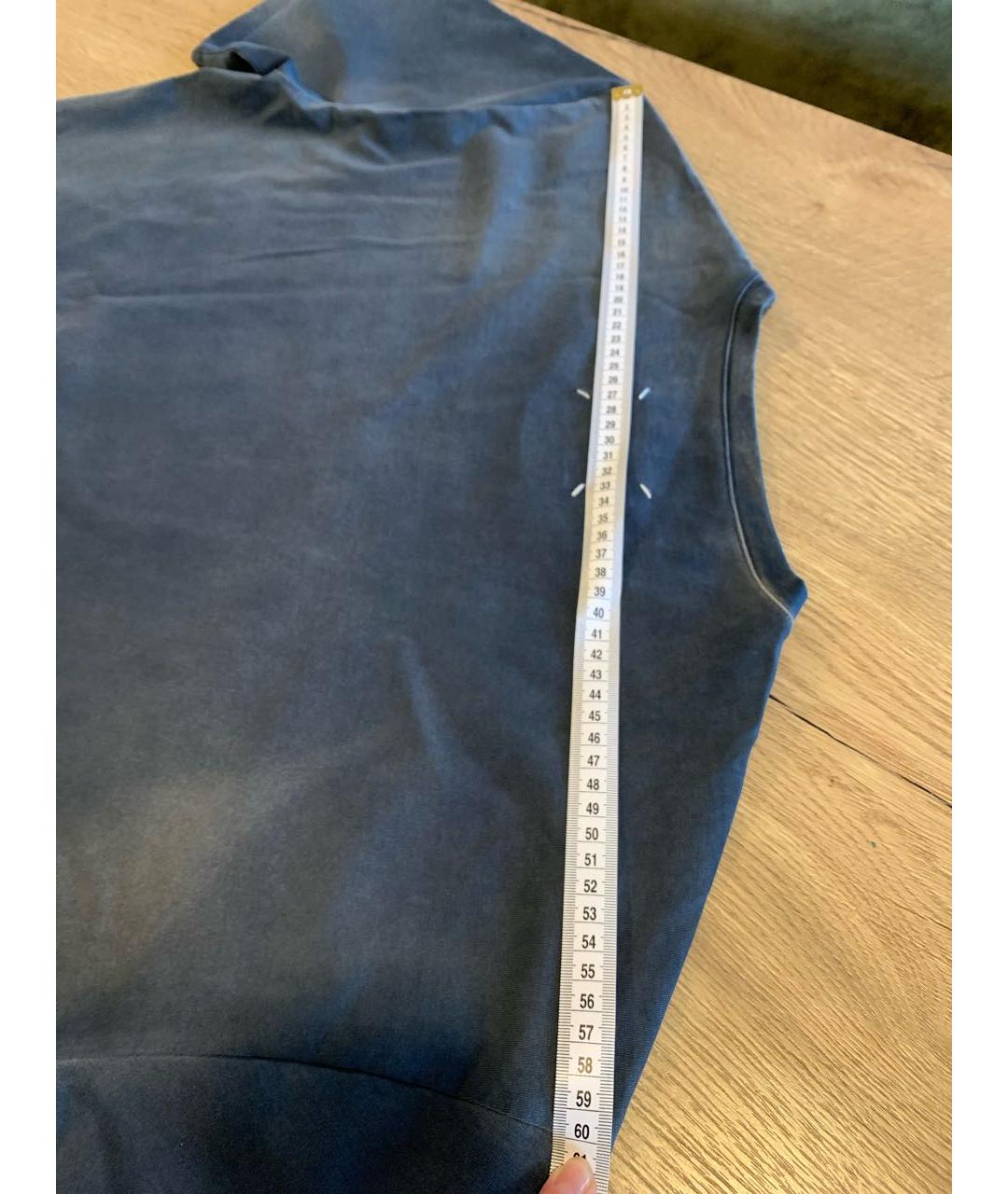 MAISON MARGIELA Синяя хлопковая футболка, фото 8