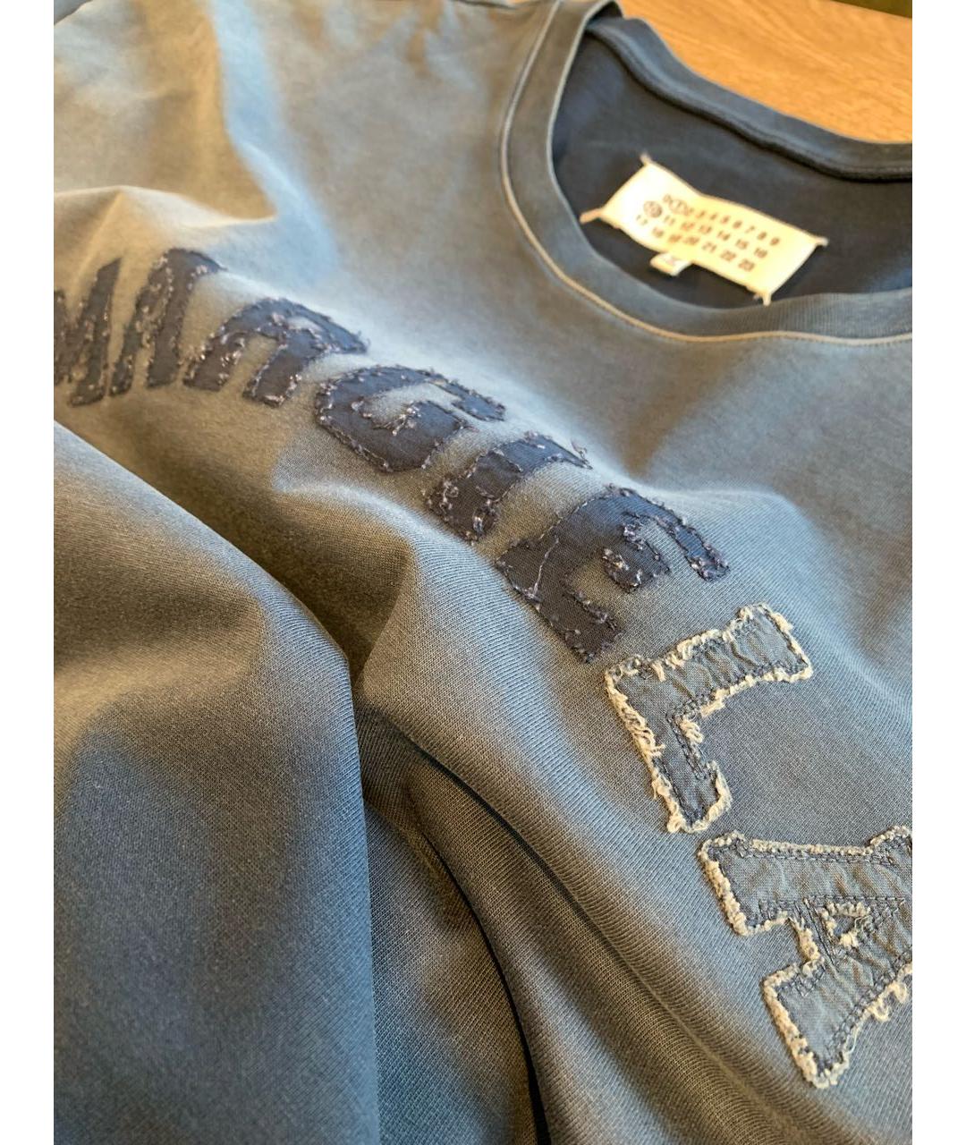 MAISON MARGIELA Синяя хлопковая футболка, фото 5