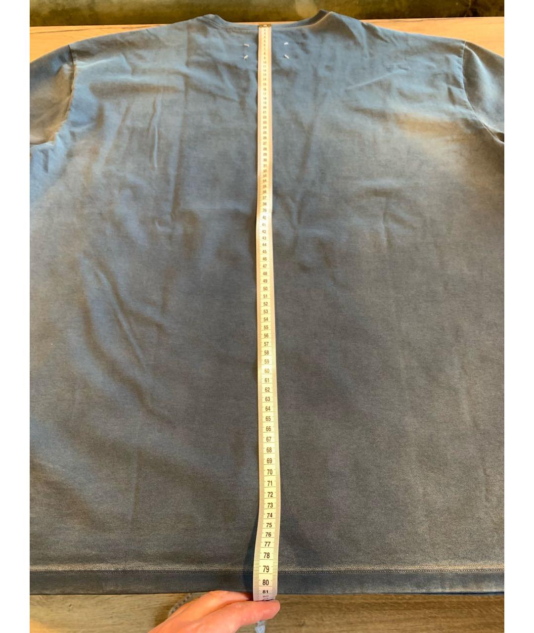 MAISON MARGIELA Синяя хлопковая футболка, фото 7