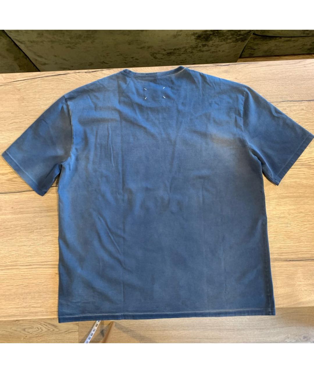 MAISON MARGIELA Синяя хлопковая футболка, фото 2