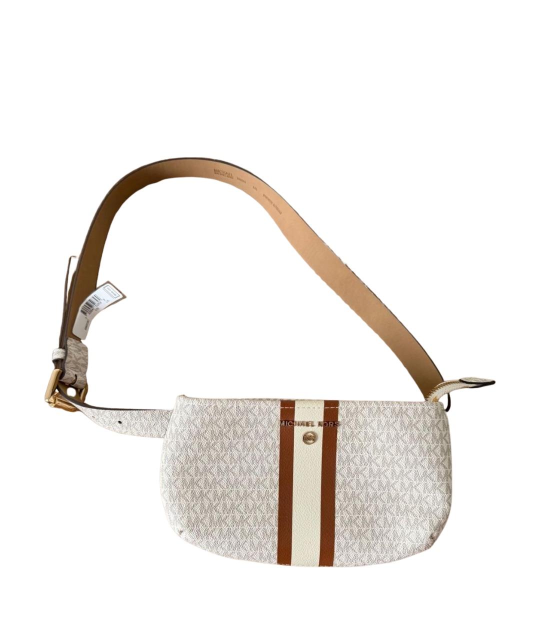 MICHAEL KORS Бежевая кожаная поясная сумка, фото 1