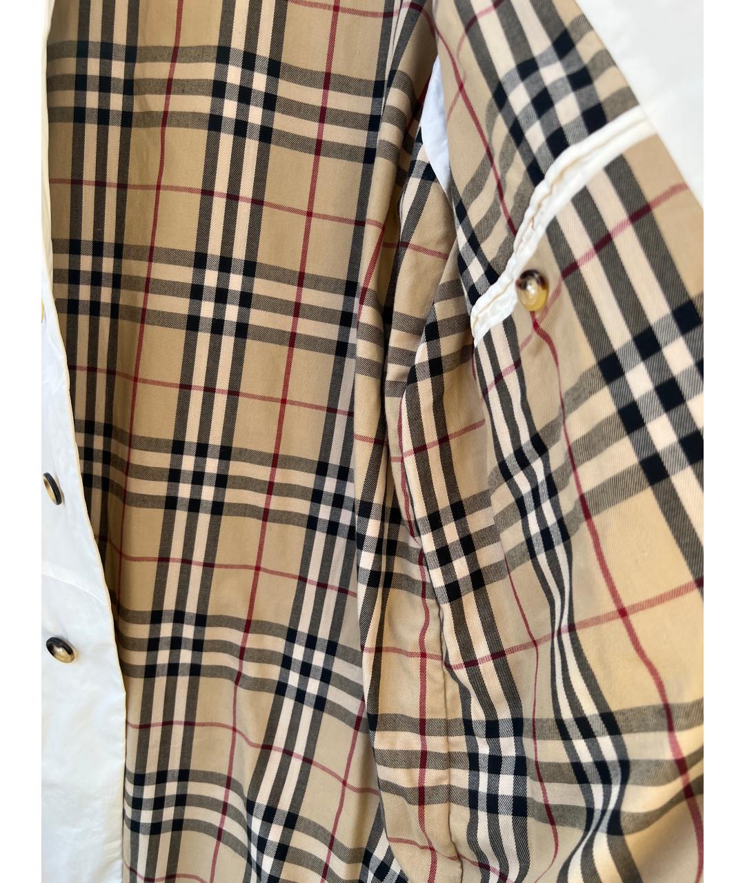 BURBERRY Белый хлопковый тренч / плащ, фото 2