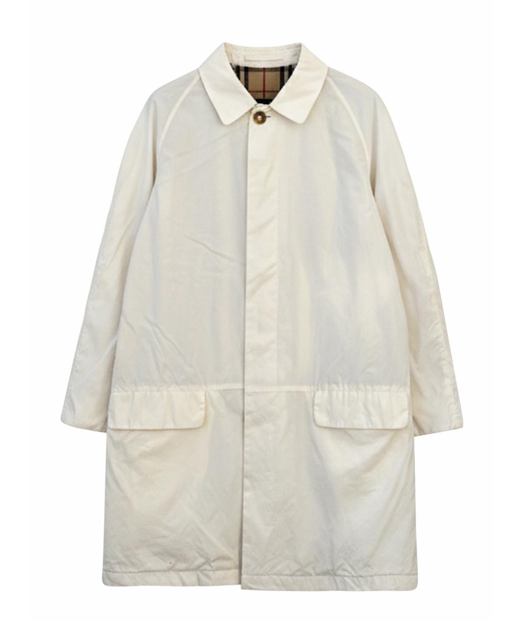 BURBERRY Белый хлопковый тренч / плащ, фото 1