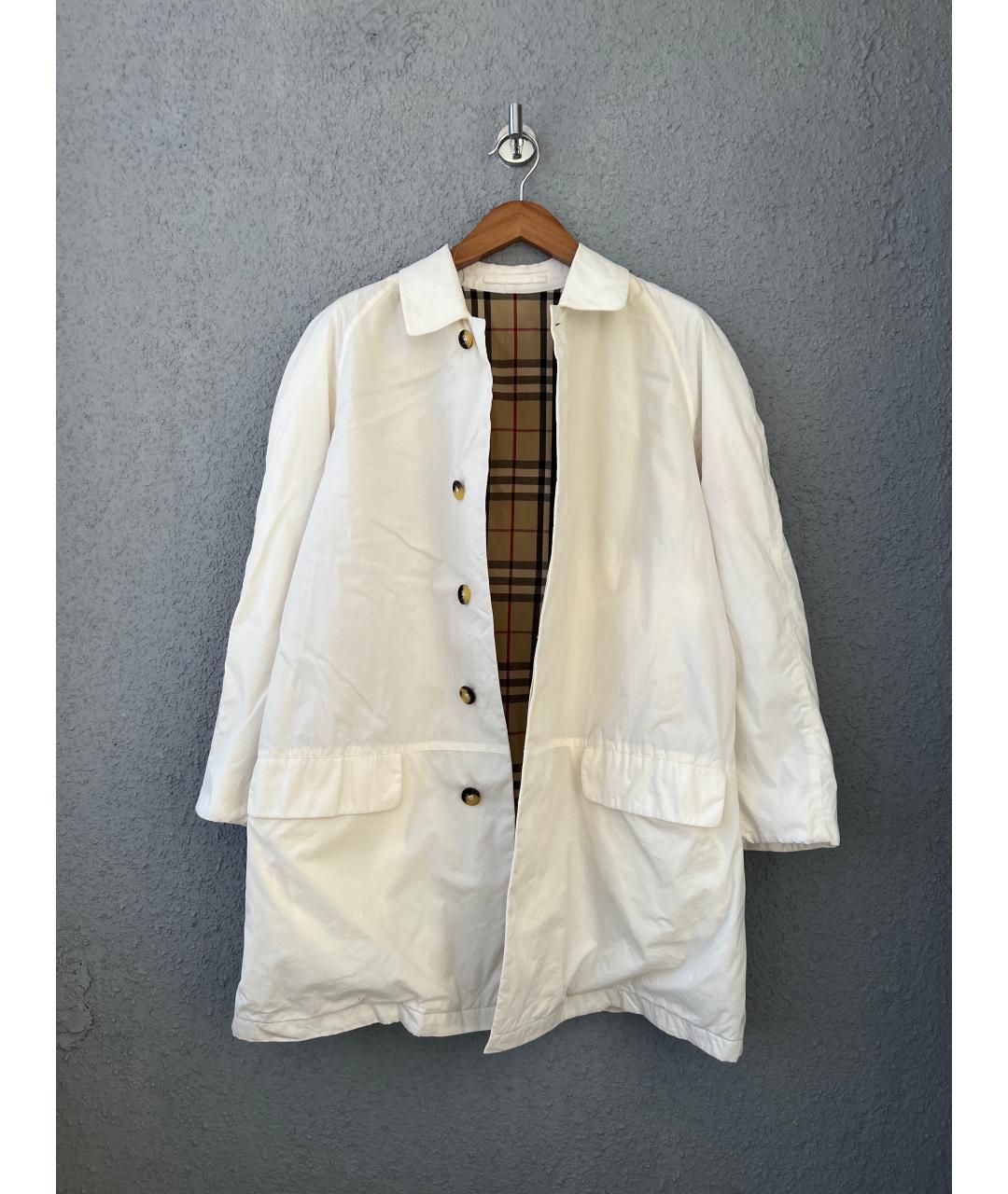 BURBERRY Белый хлопковый тренч / плащ, фото 5
