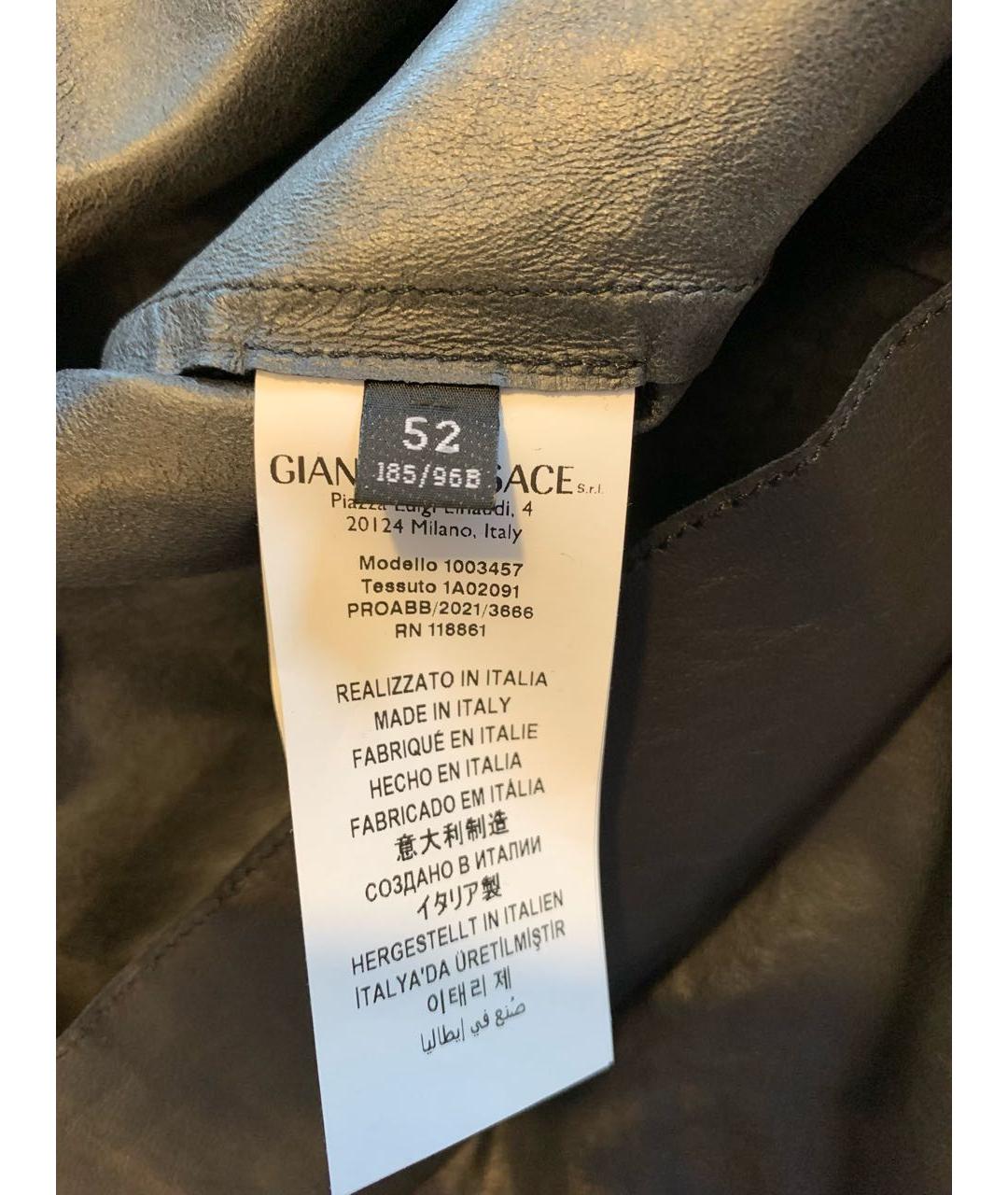 VERSACE Черная кожаная рубашка, фото 4