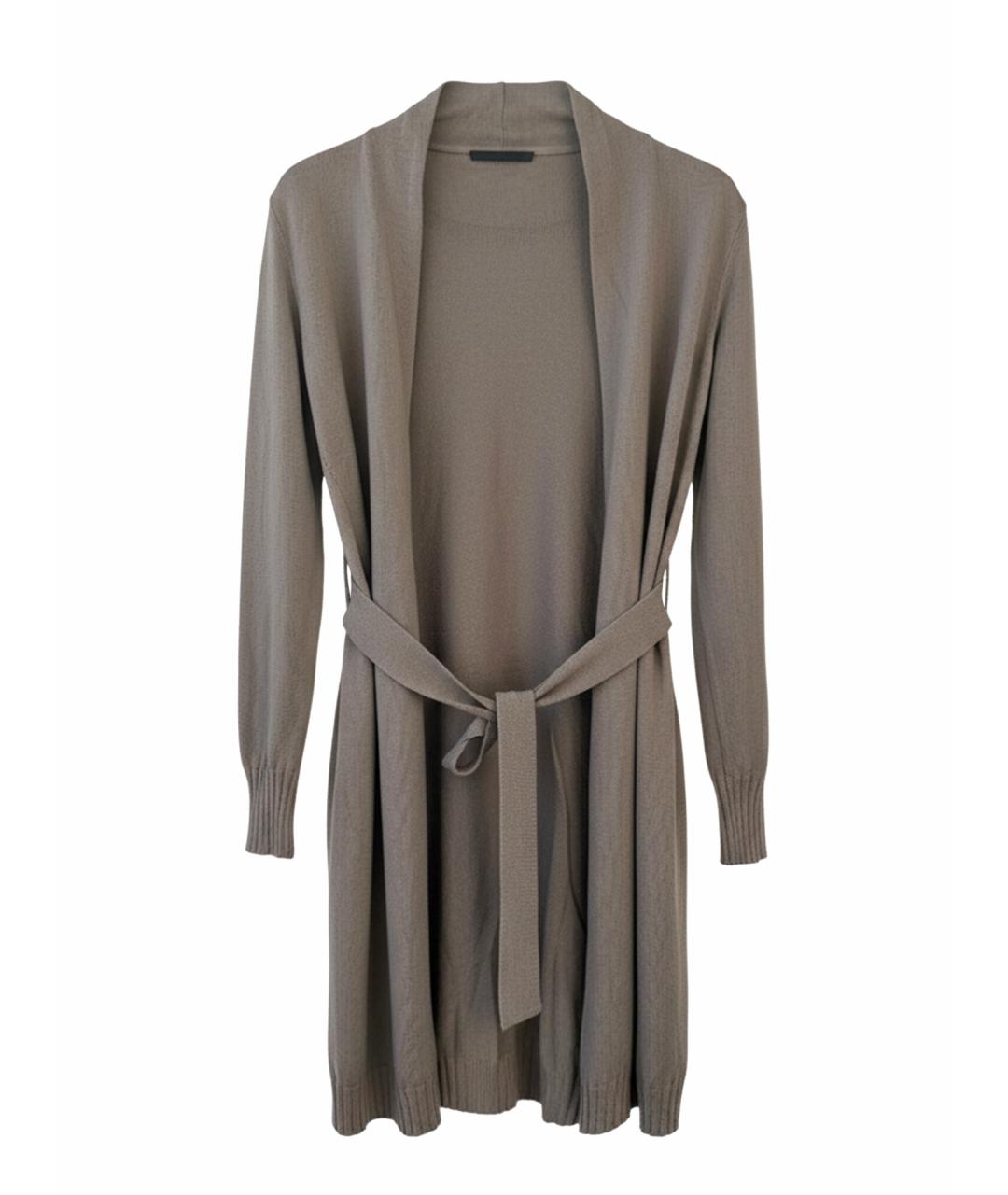 LES COPAINS Серый шерстяной кардиган, фото 1