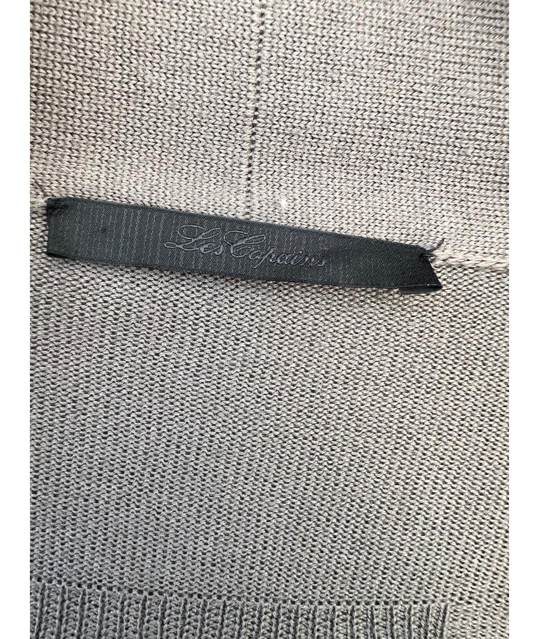 LES COPAINS Серый шерстяной кардиган, фото 2