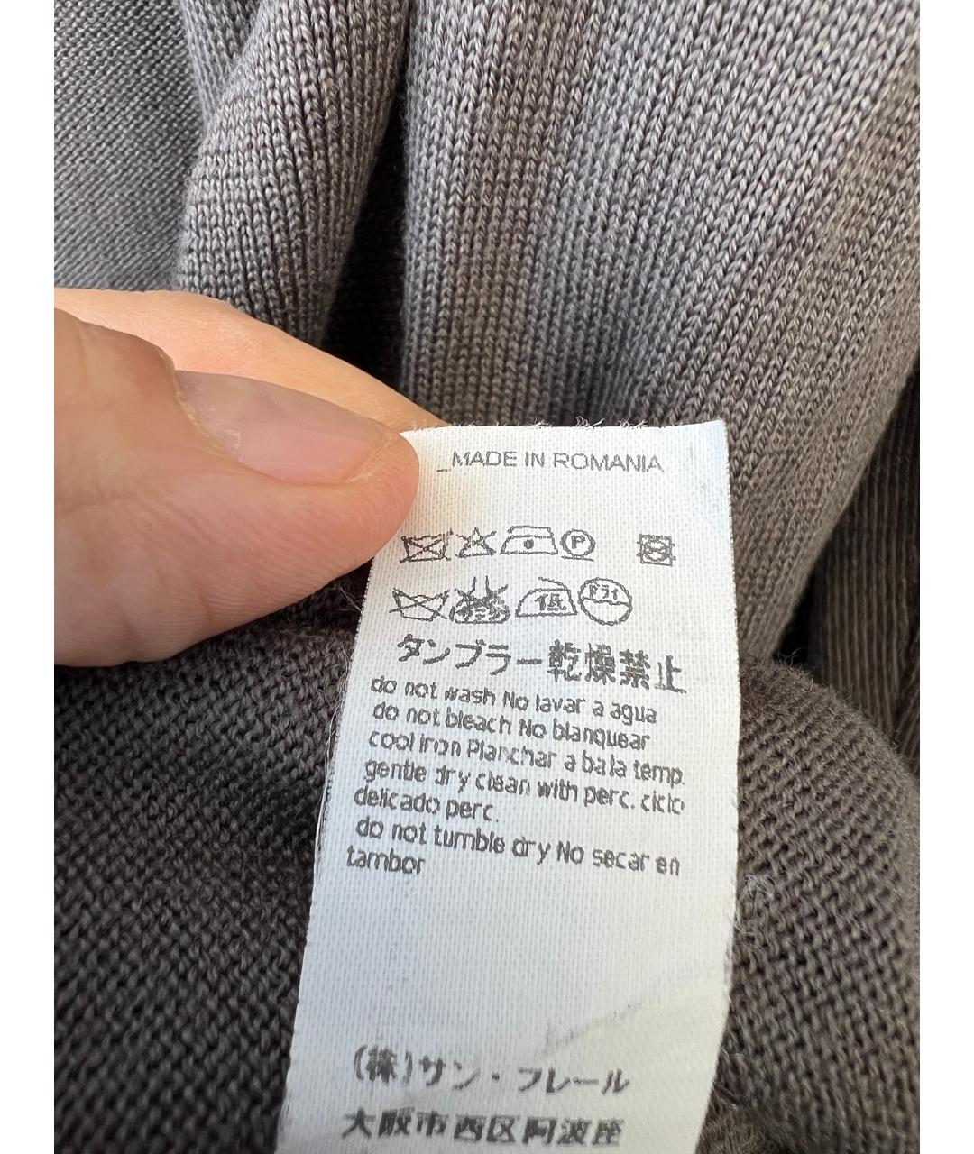 LES COPAINS Серый шерстяной кардиган, фото 4