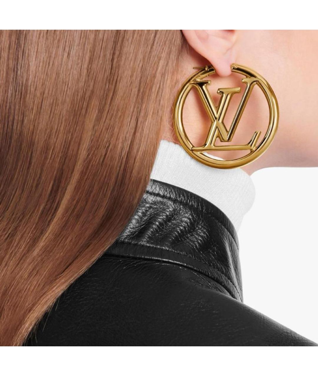 LOUIS VUITTON Золотые металлические серьги, фото 4