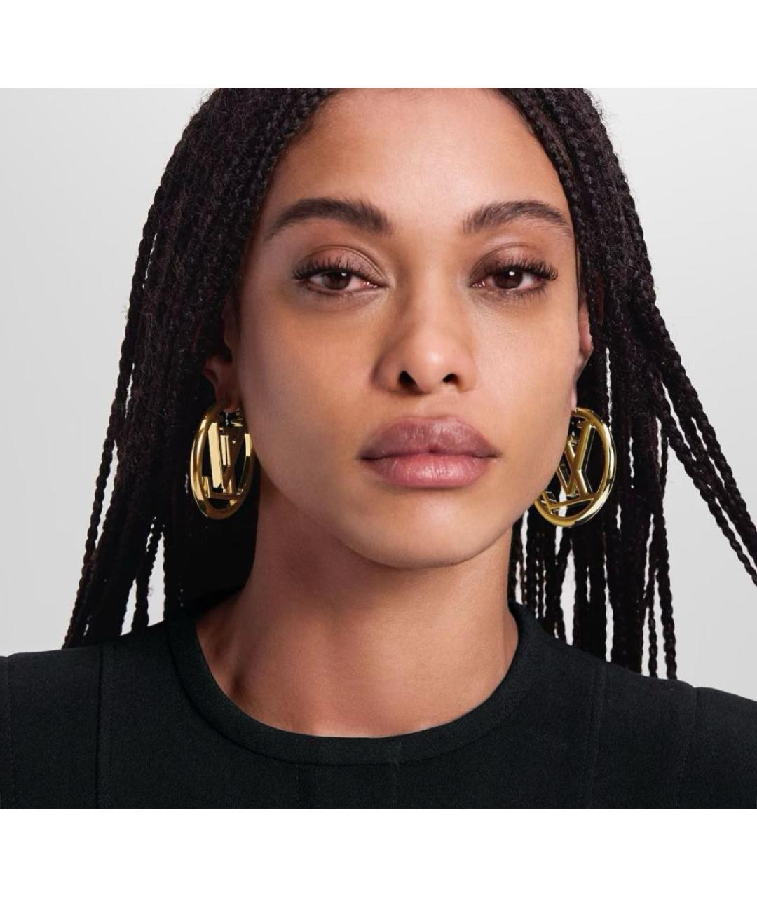 LOUIS VUITTON Золотые металлические серьги, фото 8