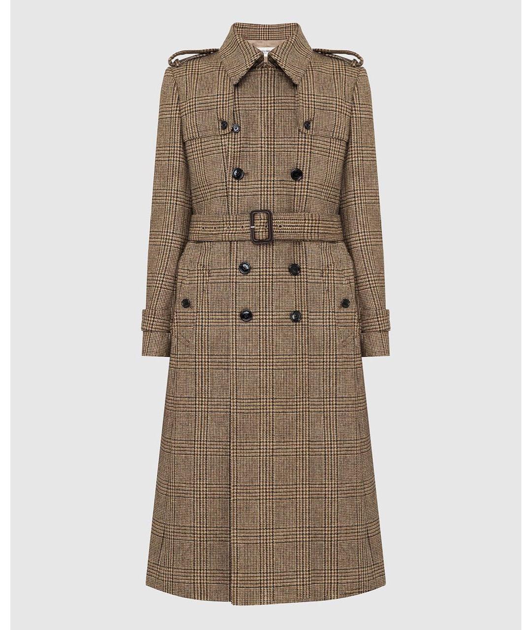 CELINE Коричневое шерстяное пальто, фото 7