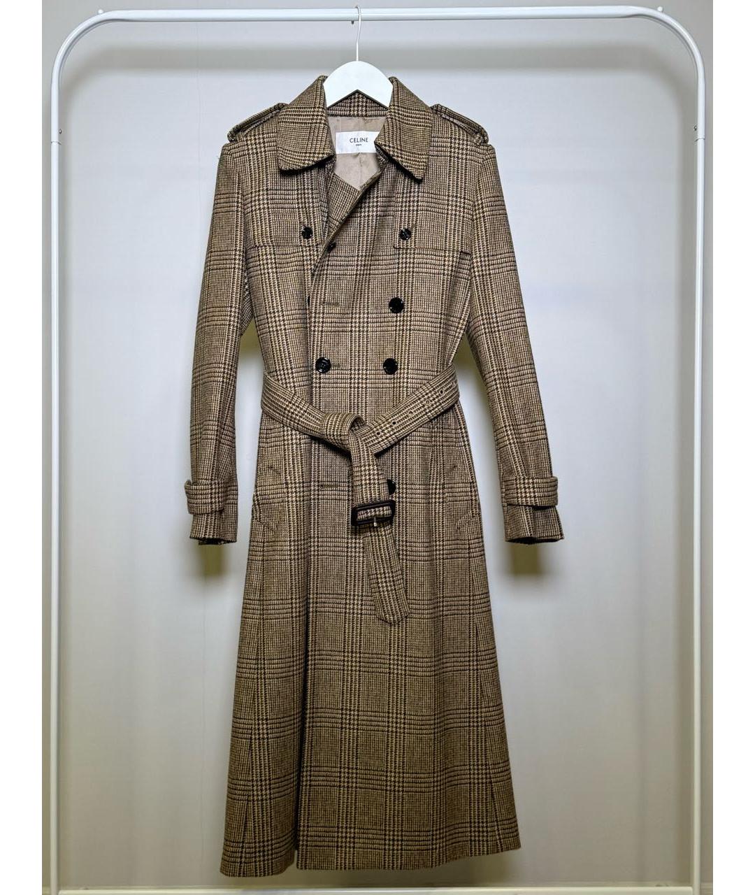 CELINE Коричневое шерстяное пальто, фото 2