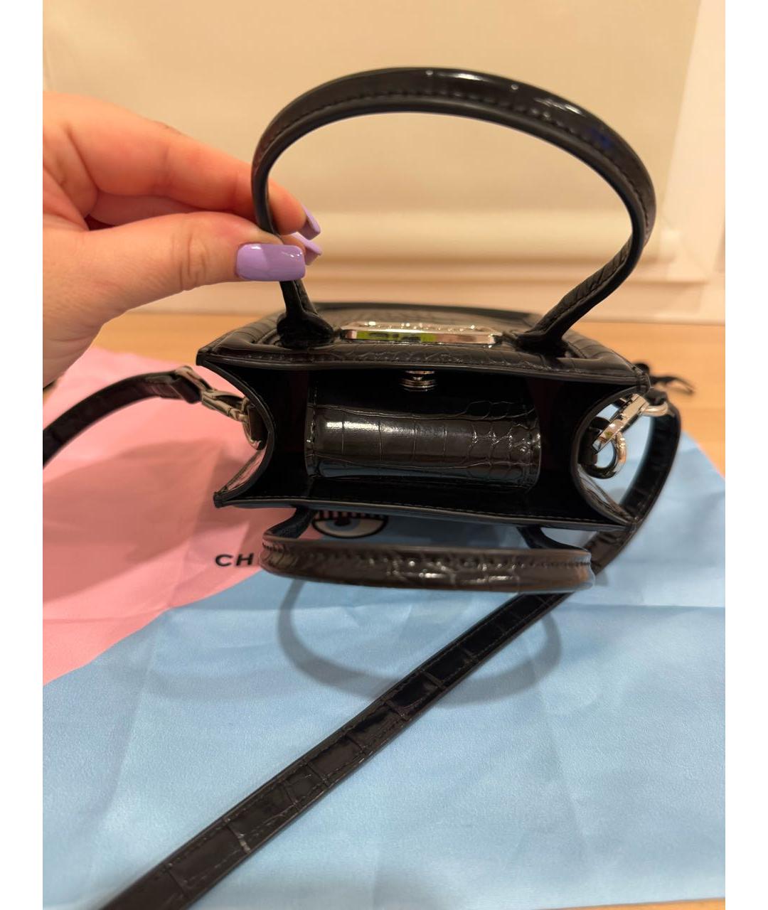 CHIARA FERRAGNI Черная сумка через плечо из искусственной кожи, фото 4