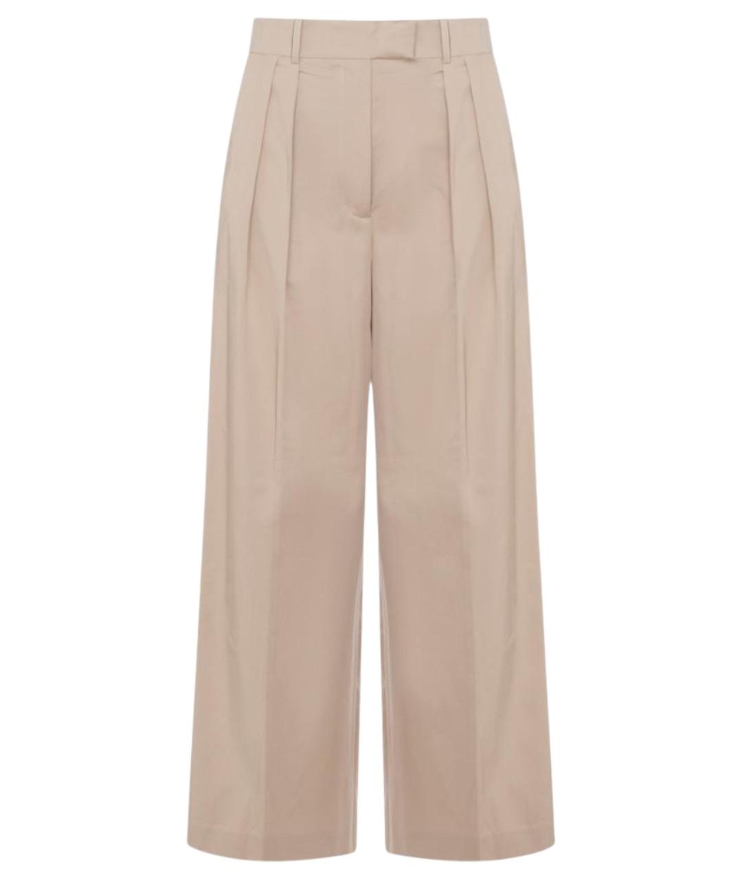 ANINE BING Бежевые хлопковые прямые брюки, фото 1