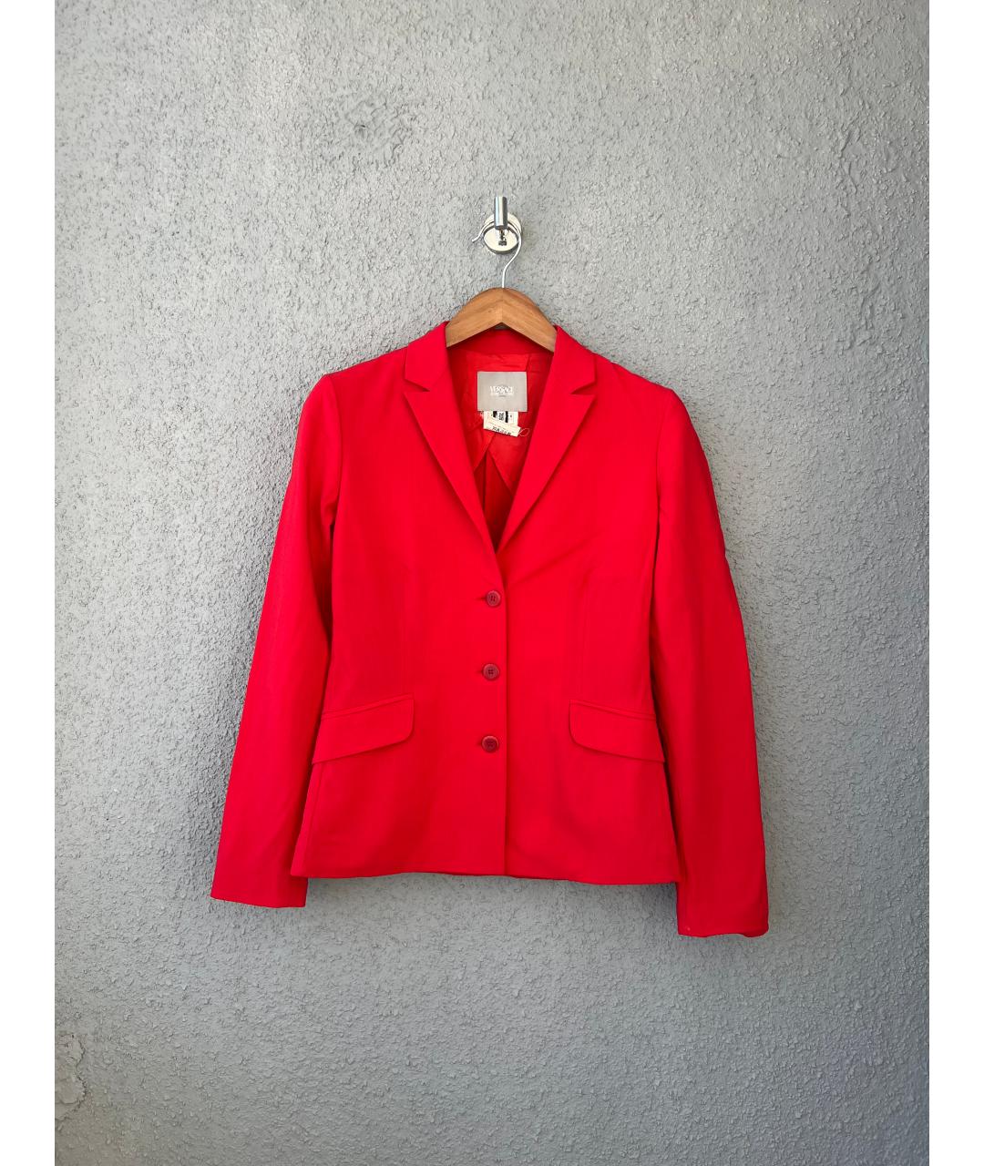 VERSACE JEANS COUTURE Красный шерстяной жакет/пиджак, фото 6