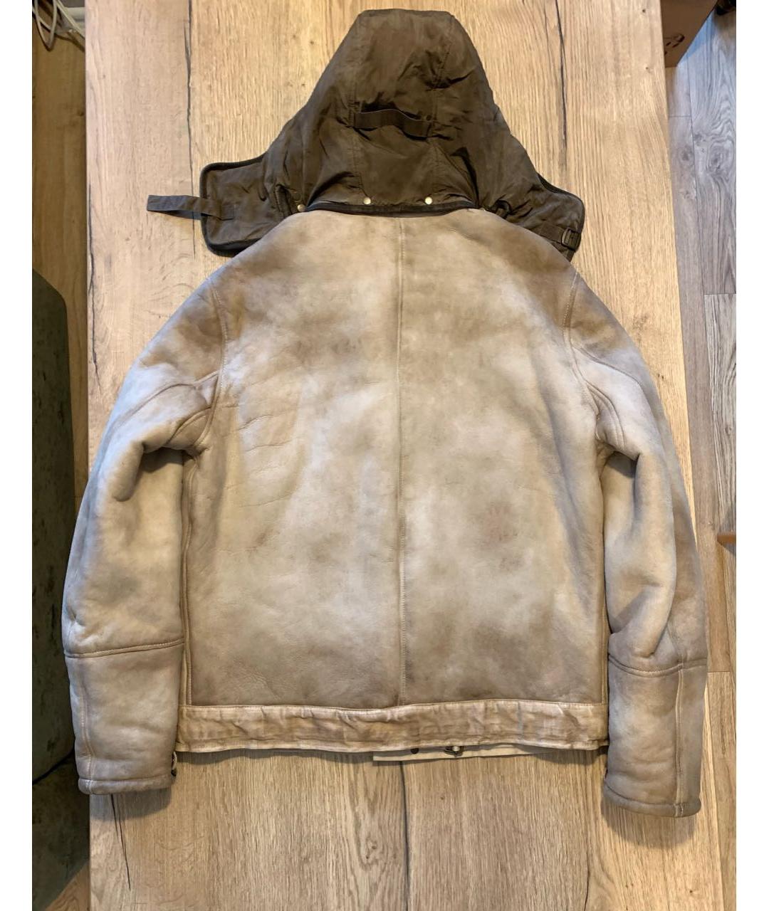 CP COMPANY Бежевая замшевая дубленка/шуба, фото 2