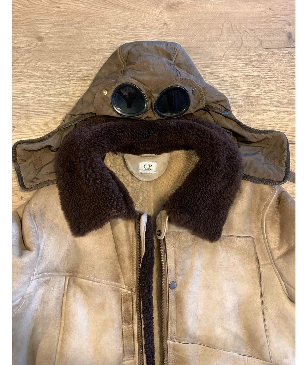 CP COMPANY Бежевая замшевая дубленка/шуба, фото 7