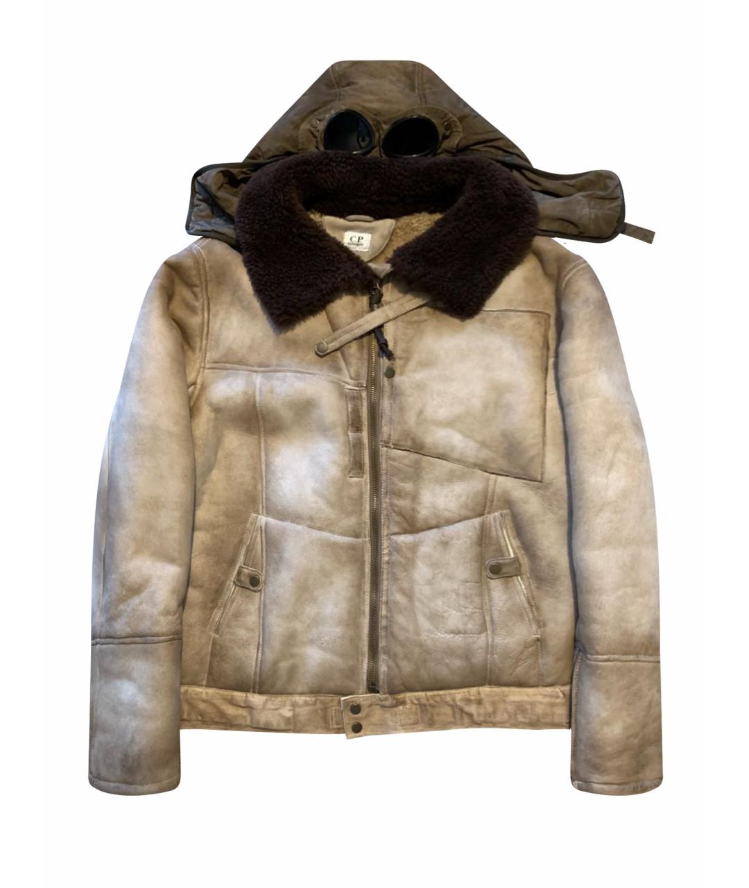 CP COMPANY Бежевая замшевая дубленка/шуба, фото 1