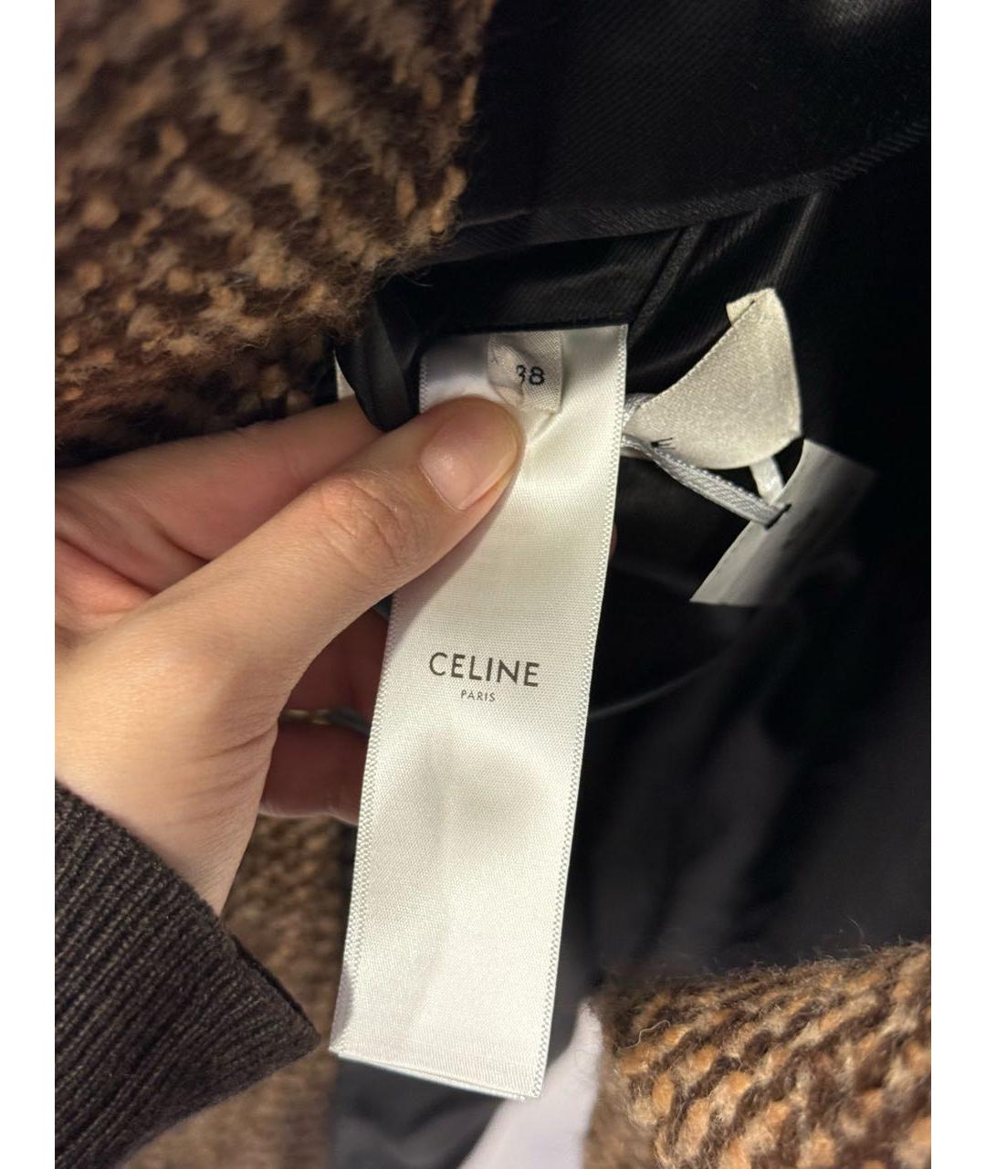 CELINE Коричневое шерстяное пальто, фото 7