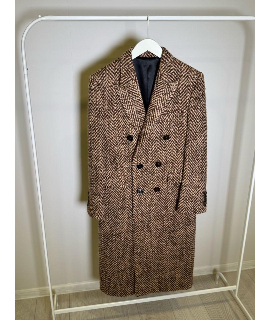 CELINE Коричневое шерстяное пальто, фото 2