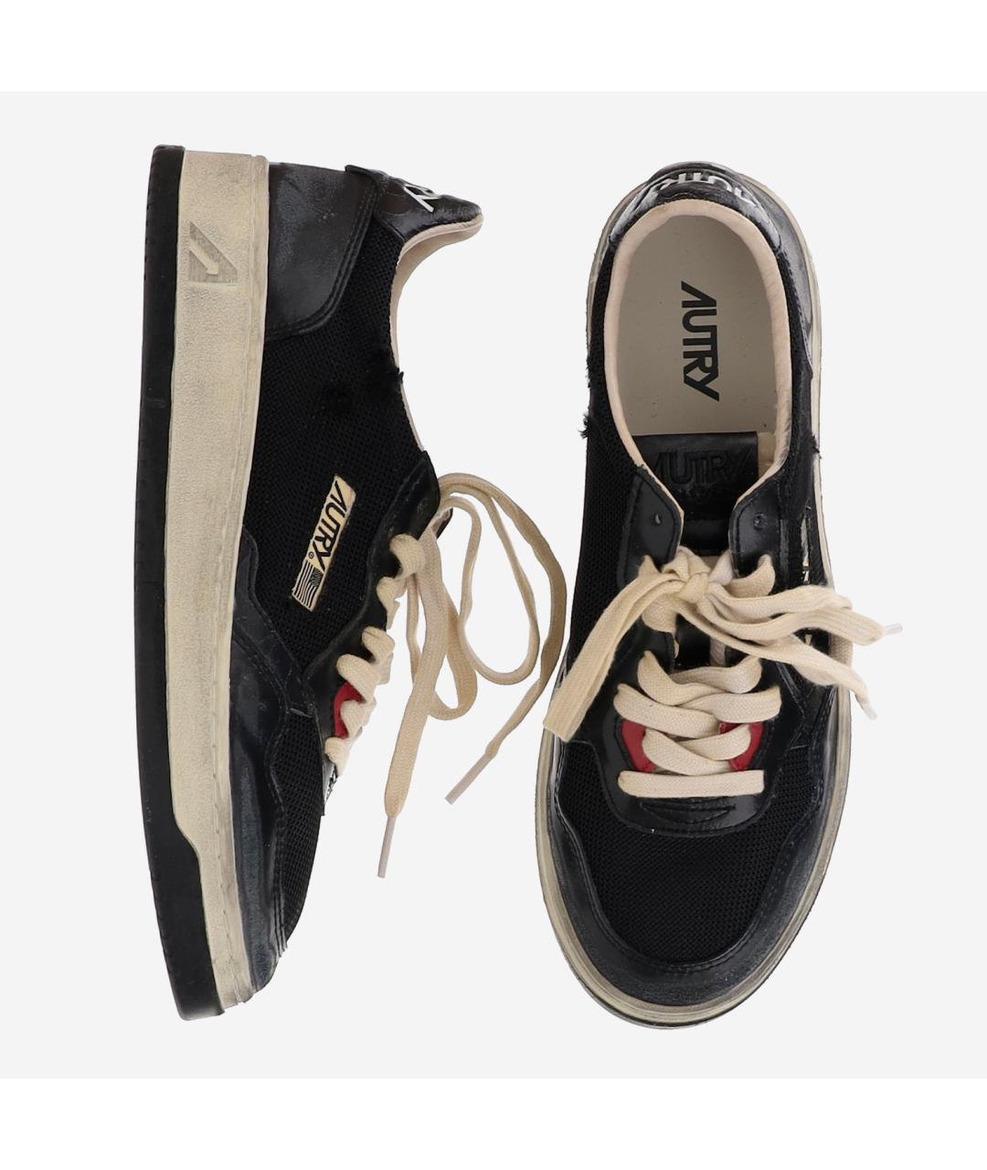 AUTRY Черные кожаные низкие кроссовки / кеды, фото 2