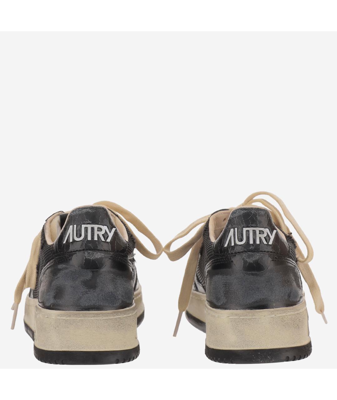 AUTRY Черные кожаные низкие кроссовки / кеды, фото 4