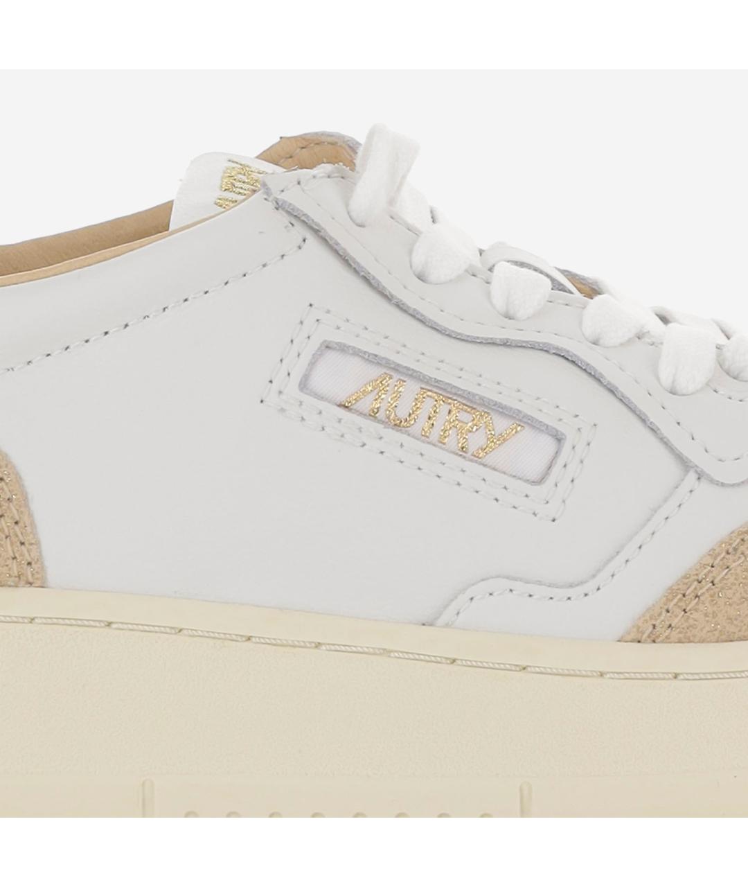 AUTRY Бежевые кожаные кроссовки, фото 5