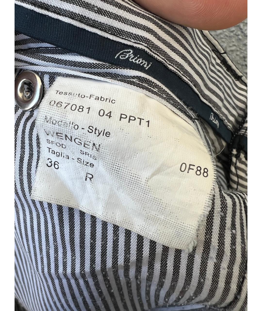 BRIONI Синие шерстяные классические брюки, фото 3