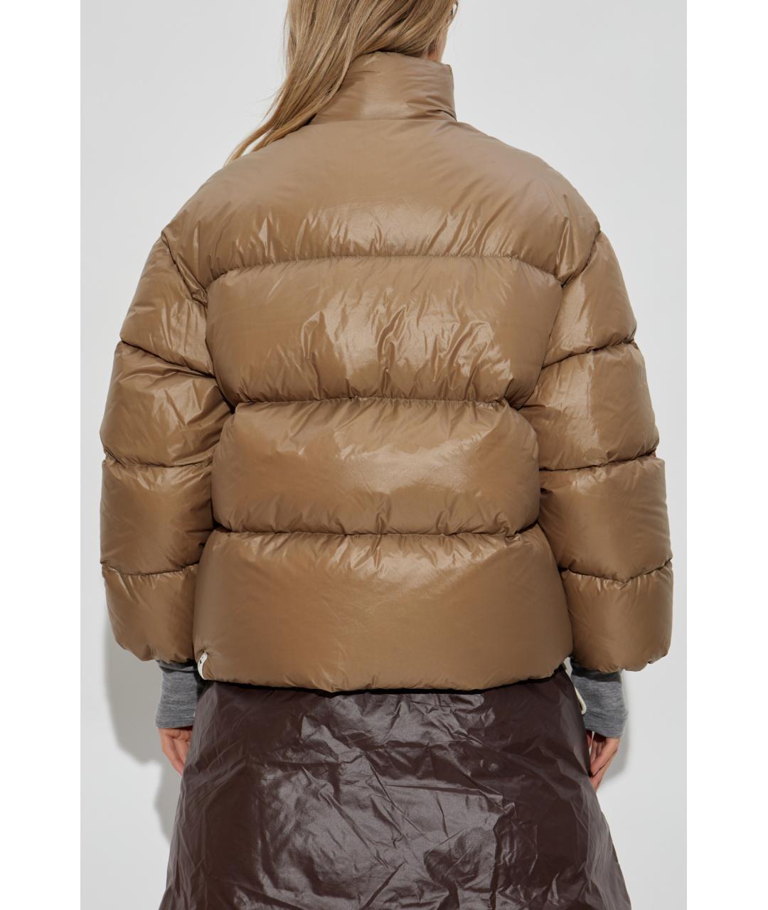 JIL SANDER Коричневый полиамидовый пуховик, фото 3