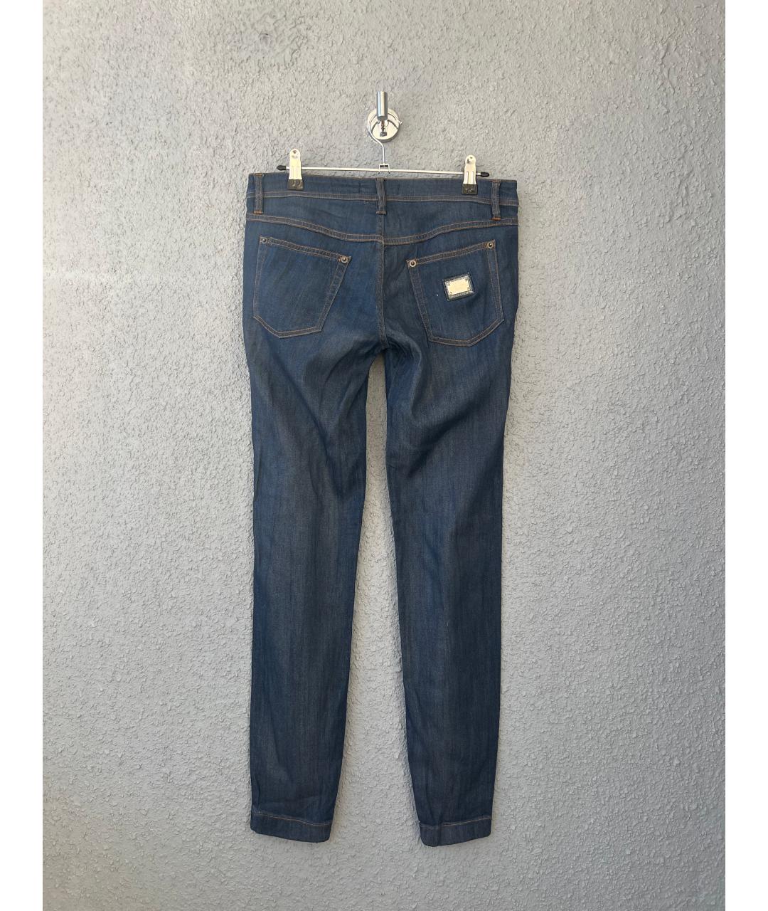 DOLCE&GABBANA Темно-синие хлопковые джинсы слим, фото 2