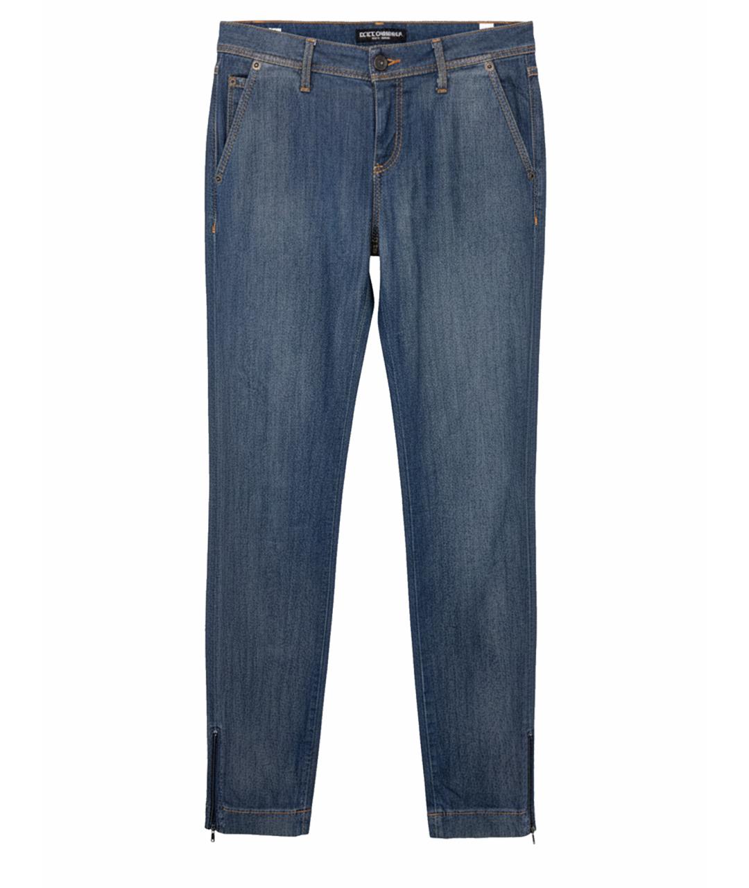 DOLCE&GABBANA Темно-синие хлопковые джинсы слим, фото 1