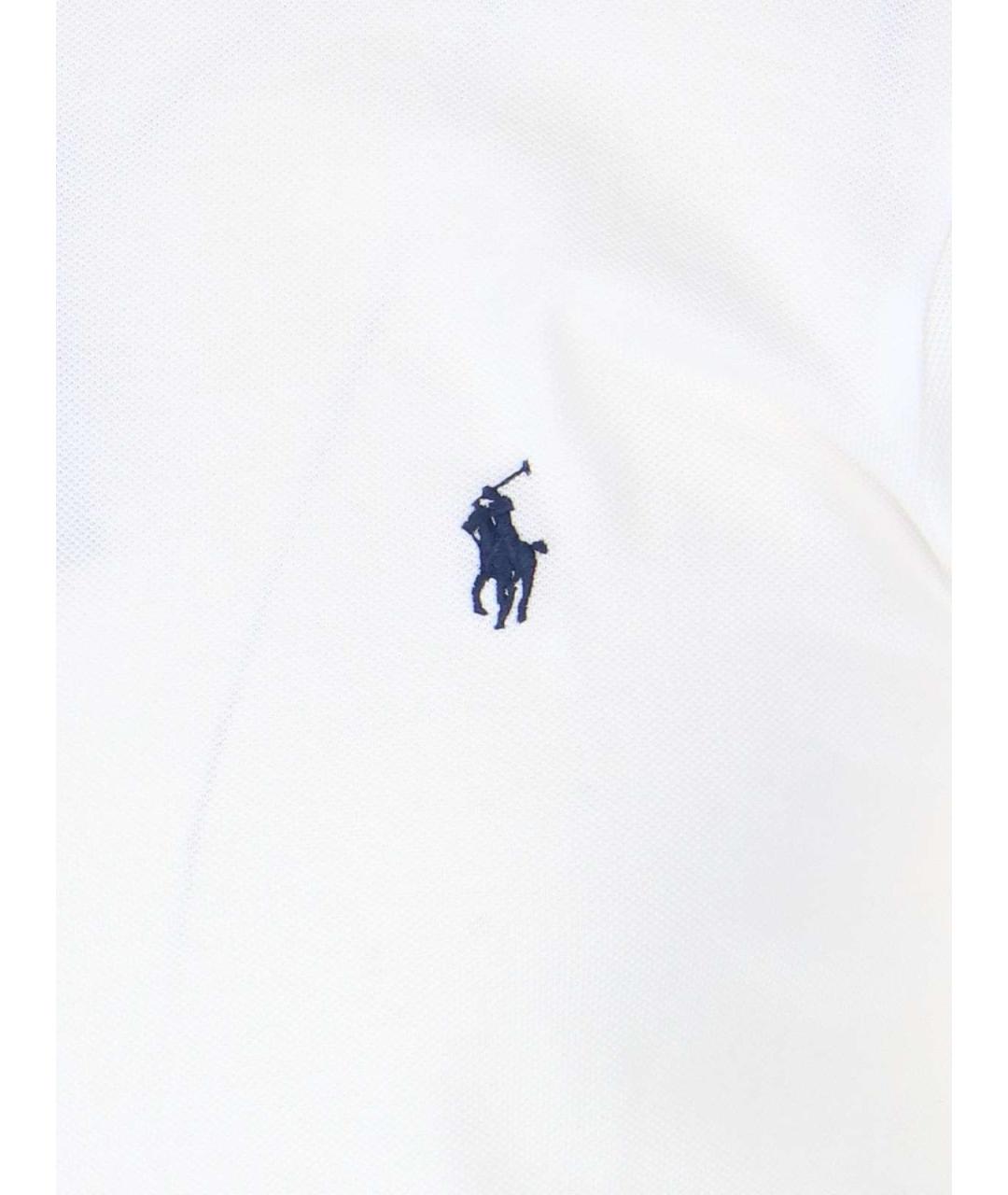 POLO RALPH LAUREN Белое хлопковое поло с коротким рукавом, фото 3