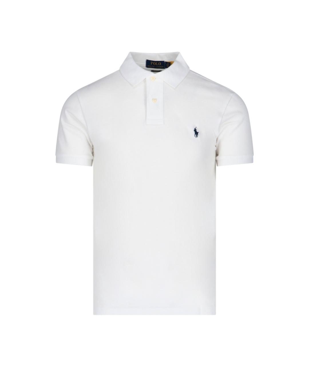 POLO RALPH LAUREN Белое хлопковое поло с коротким рукавом, фото 1