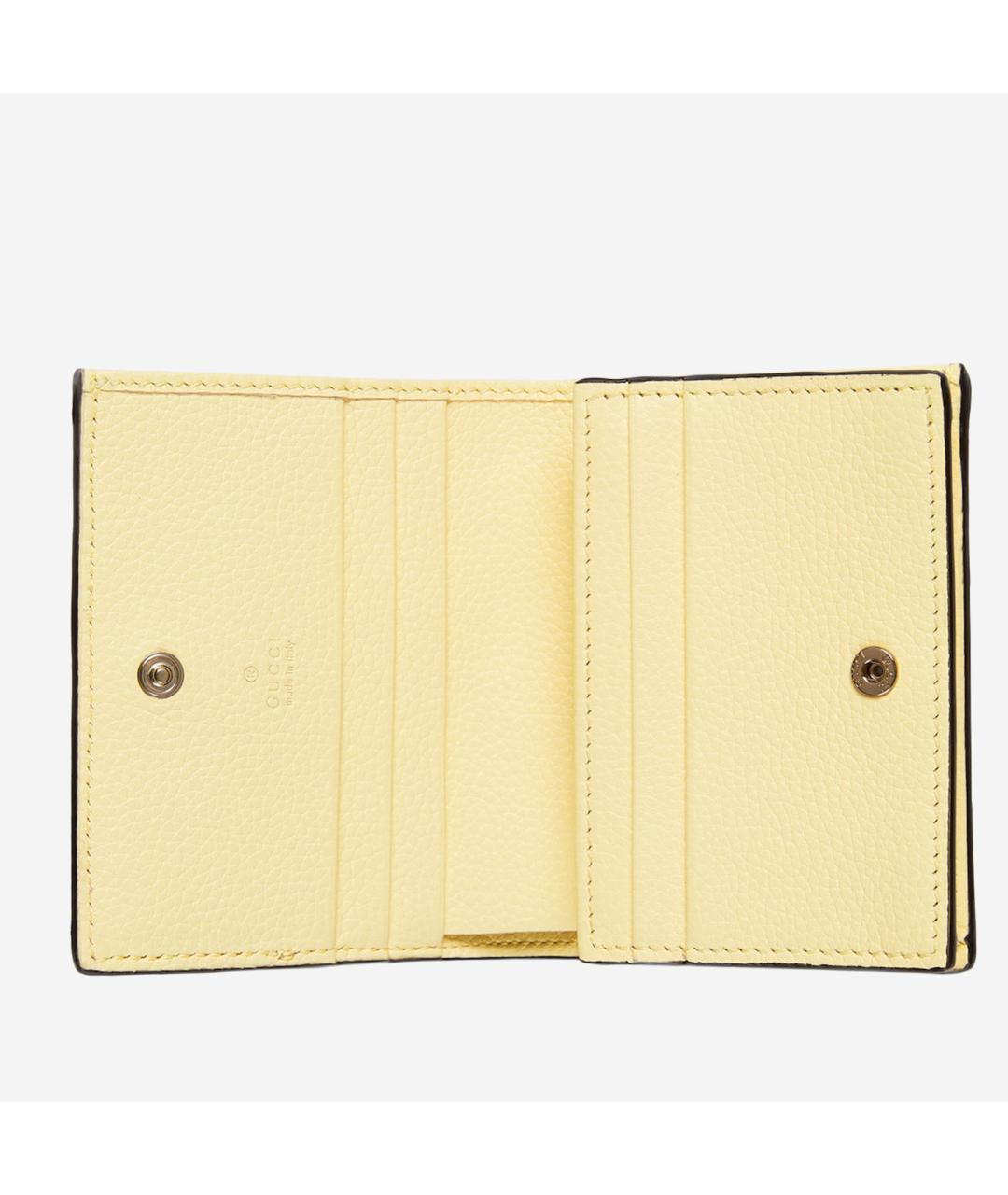 GUCCI Желтый кожаный кошелек, фото 2