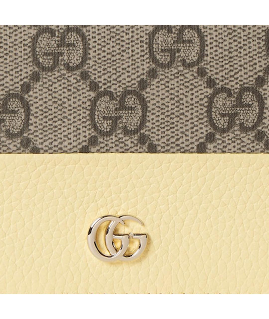 GUCCI Желтый кожаный кошелек, фото 4