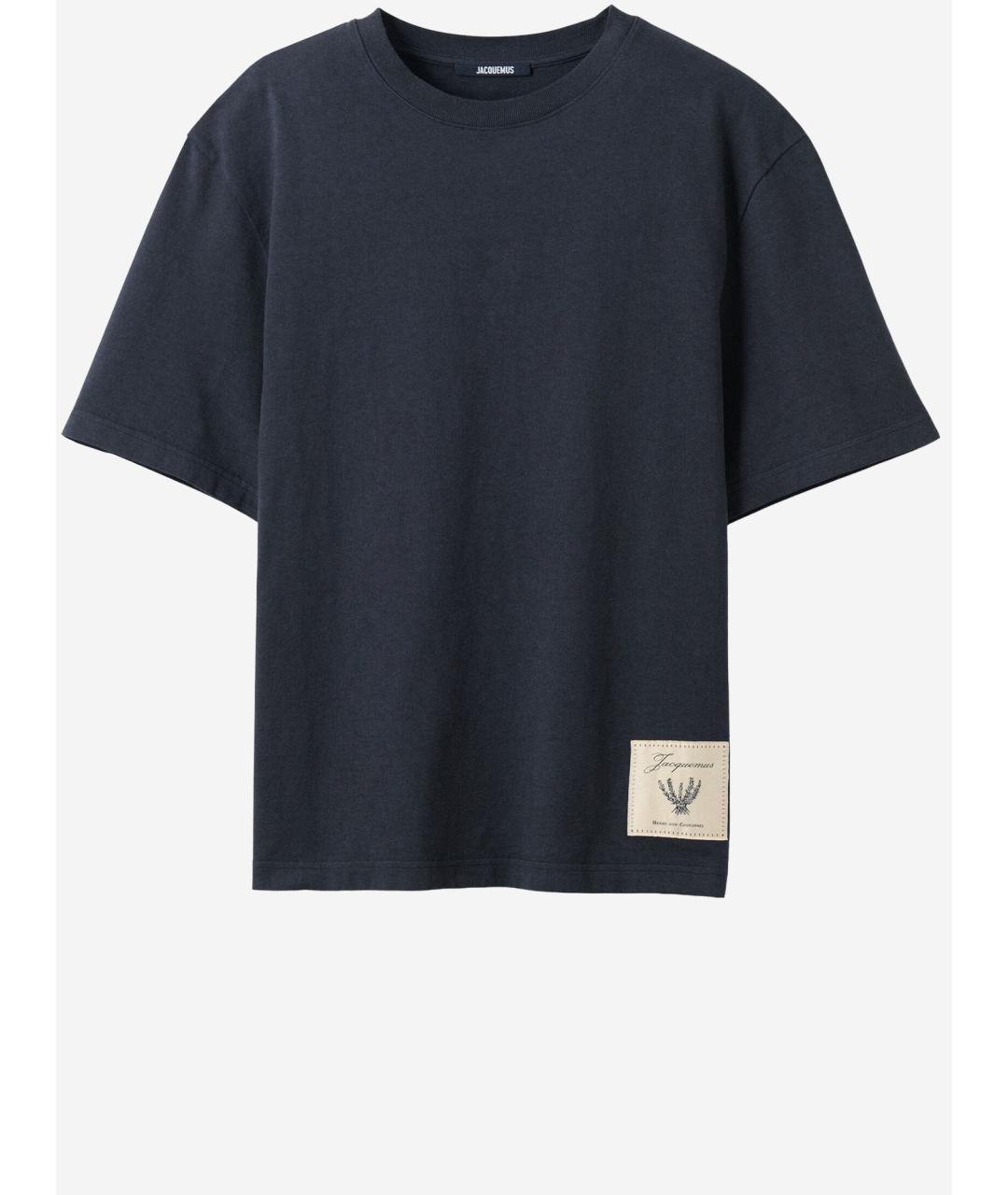JACQUEMUS Черная хлопковая футболка, фото 4