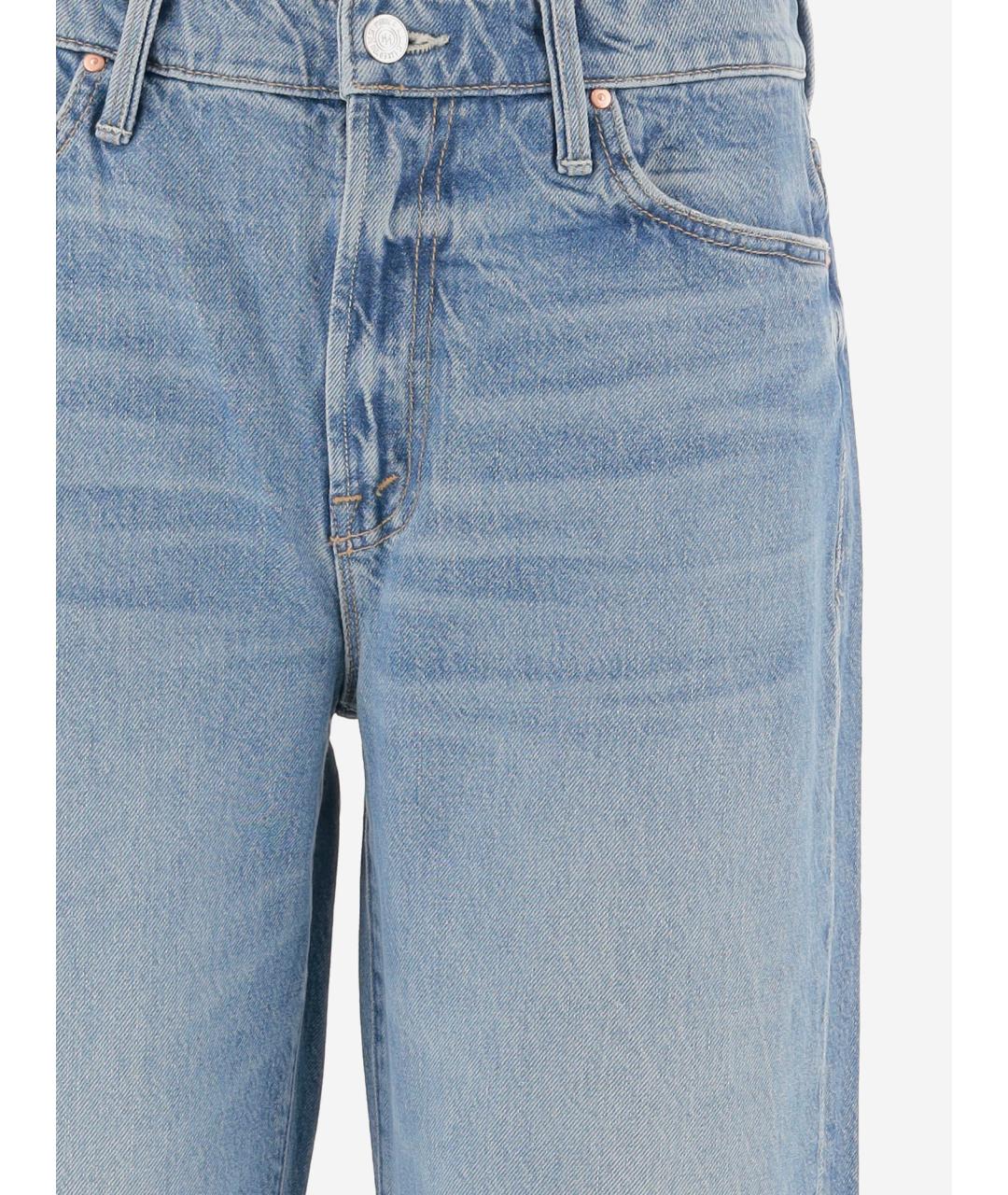 MOTHER Синие хлопковые прямые джинсы, фото 3