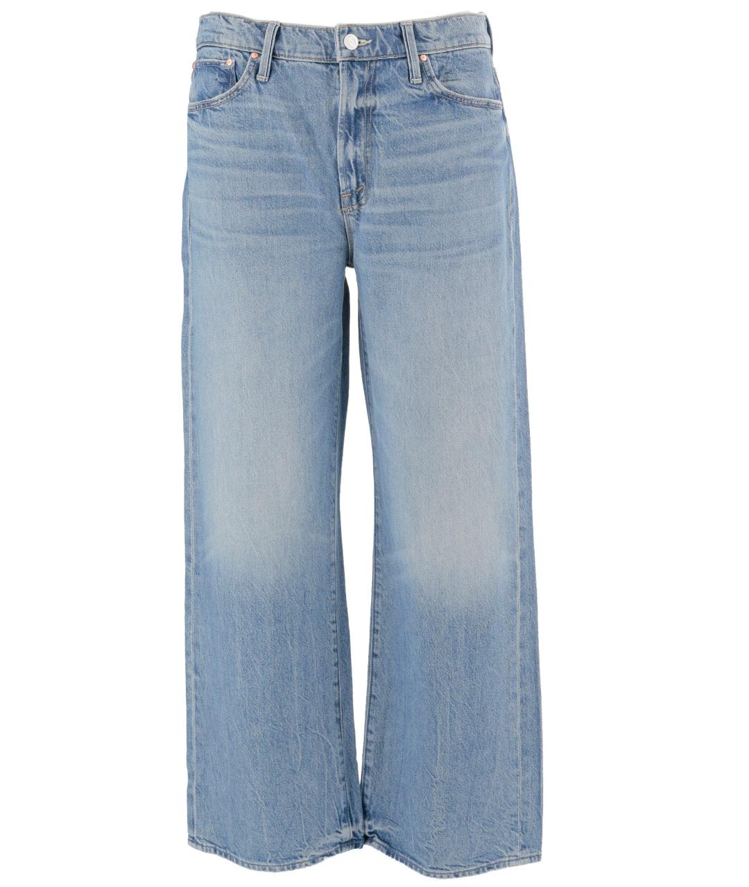MOTHER Синие хлопковые прямые джинсы, фото 4