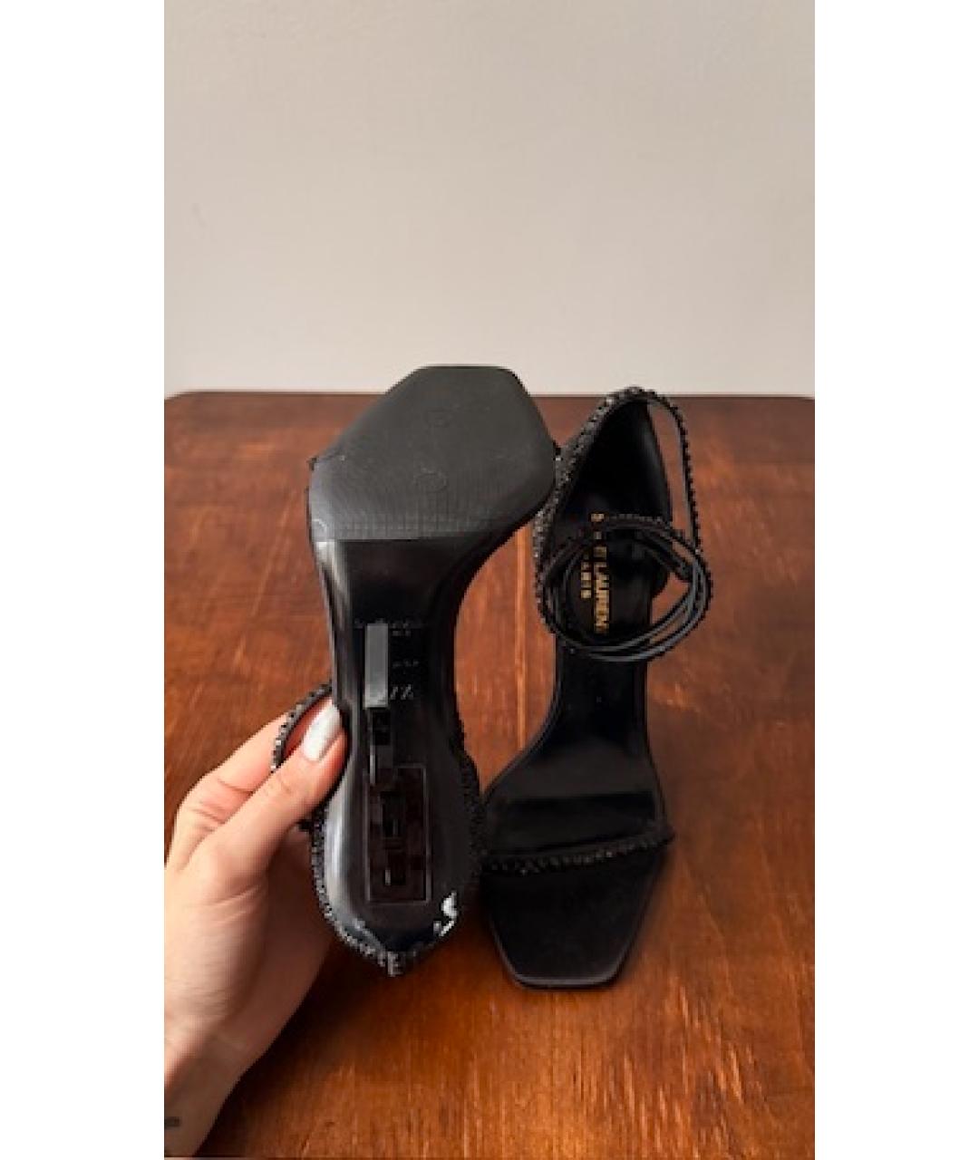 SAINT LAURENT Черные босоножки, фото 5