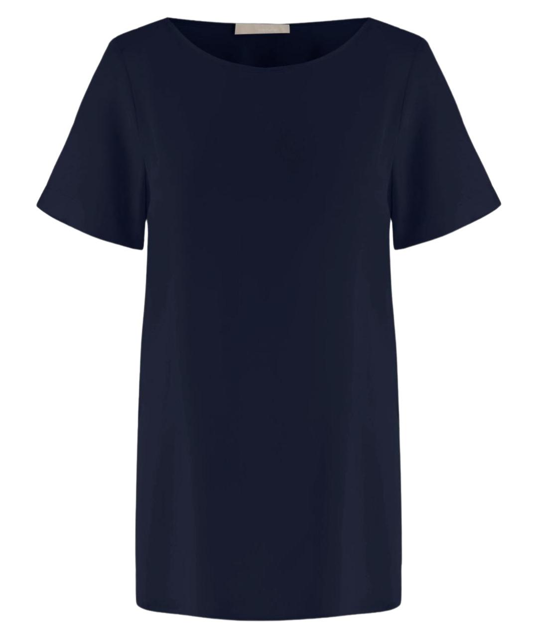 ALLUDE Синяя шелковая футболка, фото 1